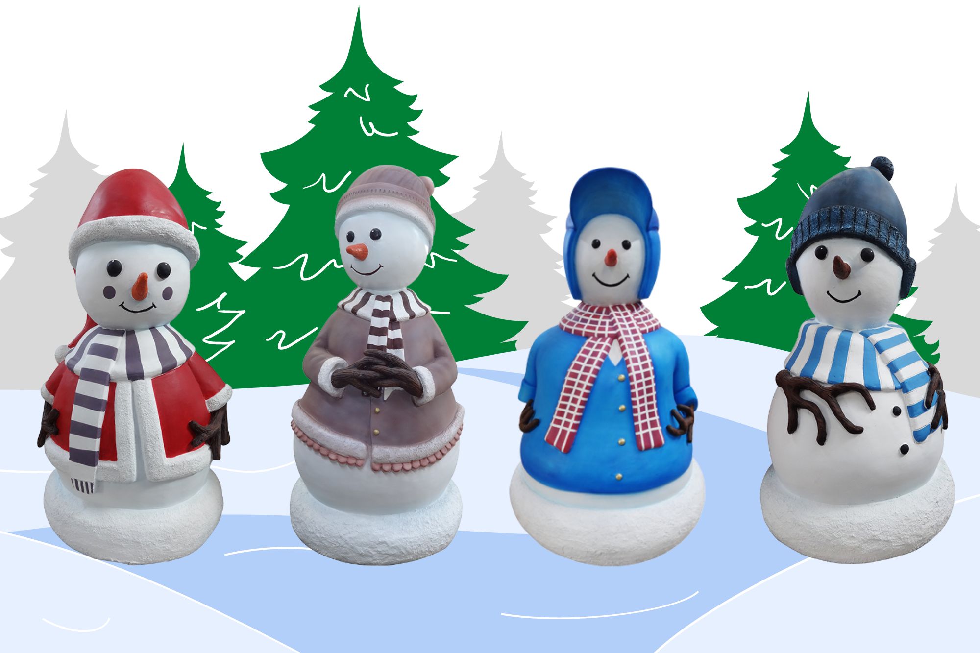 Ornement De Noël Bonhomme De Neige Avon 2005 - Porcelaine Bleu Et Blanc Avec Boîte