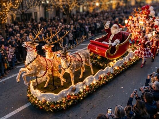 La Grande Parade de Noël ENVOL avec 6 comédiens et chariot lumineux