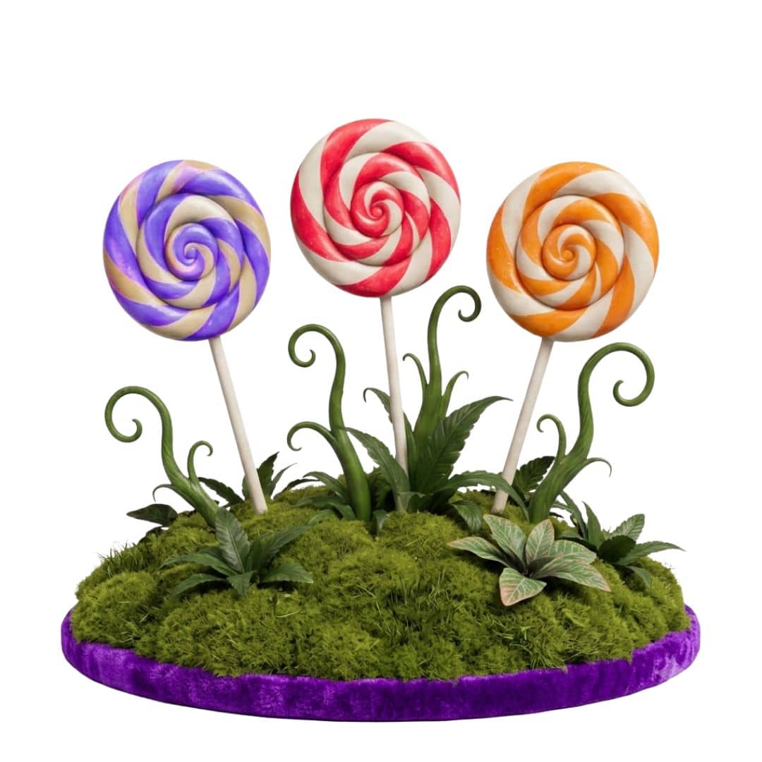 Sucettes géantes décor Wonka